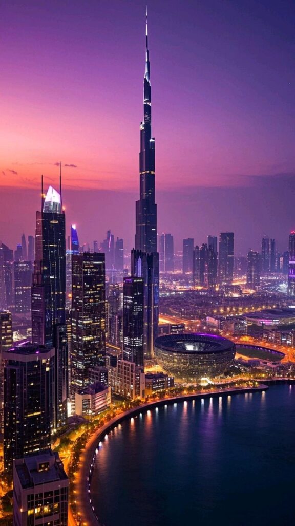 📲 download now and upgrade your phone with this stunning city nightscape! 💜🔥