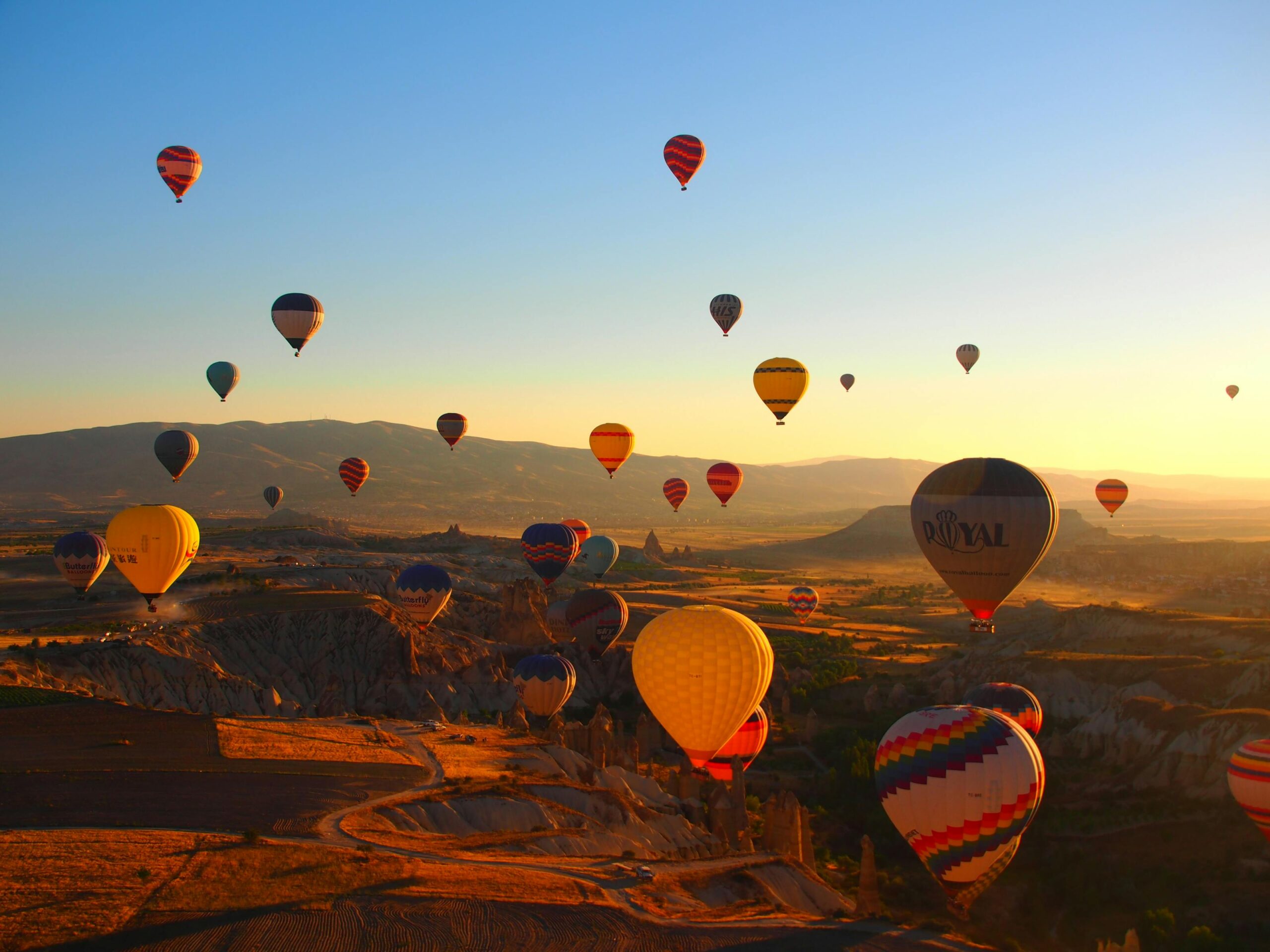 Vibrant hot air balloons soar over Cappadocia